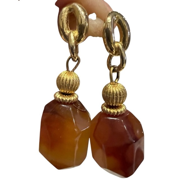 Golden Butterscotch Jasper Drop Earrings - Picture 1 of 4